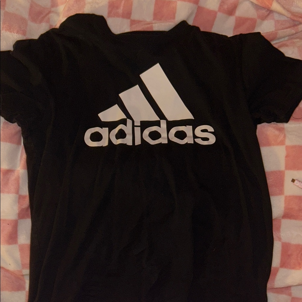 adidas Black Tee with White Logo